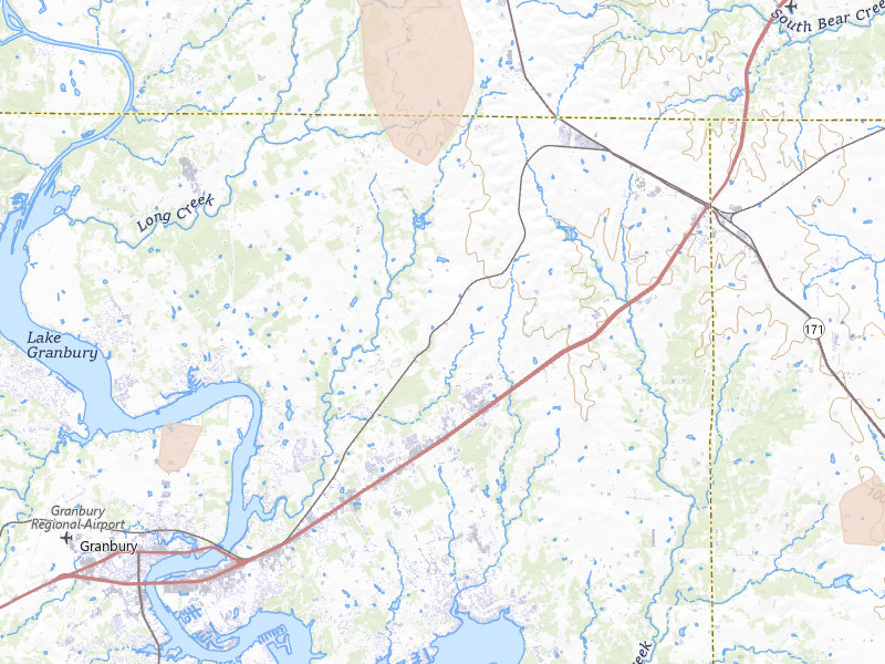 Radar-estimated hail-size map of the storm over Granbury, TX on May 24, 2026