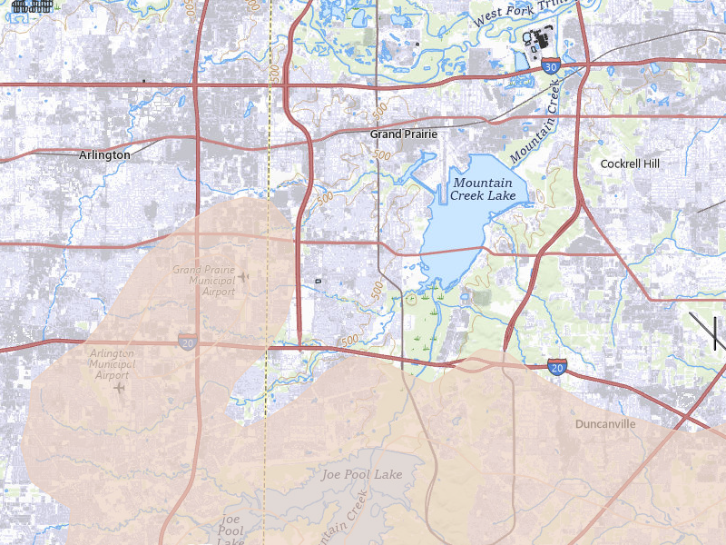 Radar-estimated hail-size map of the storm over Grand Prairie, TX on Mar 4, 2026