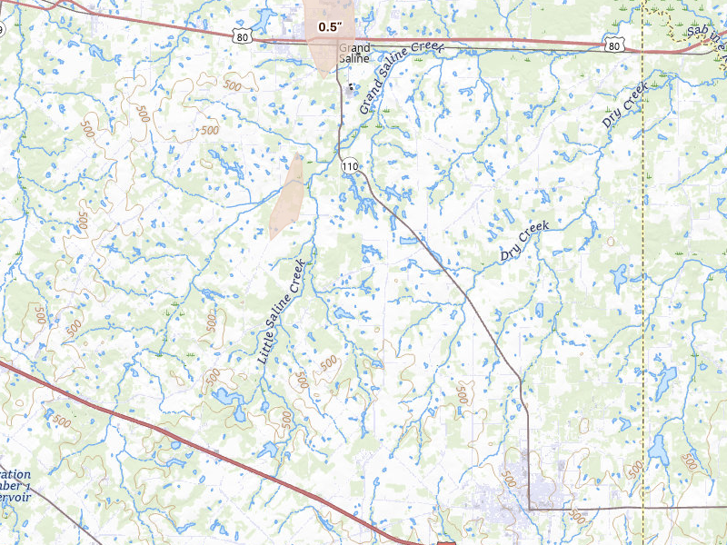 Radar-estimated hail-size map of the storm over Grand Saline, TX on May 19, 2026