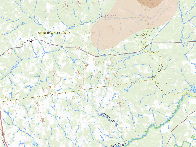 Radar-estimated hail-size map of the storm over Grapeland, TX on Jul 6, 2026
