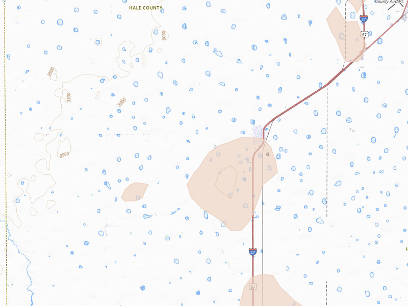 Radar-estimated hail-size map of the storm over Hale Center, TX