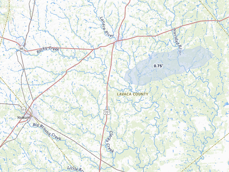 NEXRAD radar-signature map of the hail storm over Hallettsville, TX on May 1, 2026
