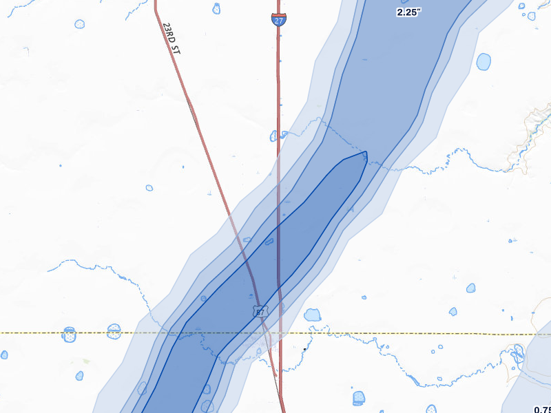 NEXRAD radar-signature map of the hail storm over Happy, TX on May 29, 2026