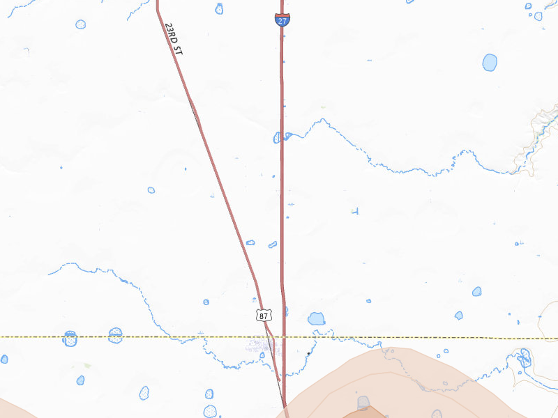 Radar-estimated hail-size map of the storm over Happy, TX on Jun 24, 2026
