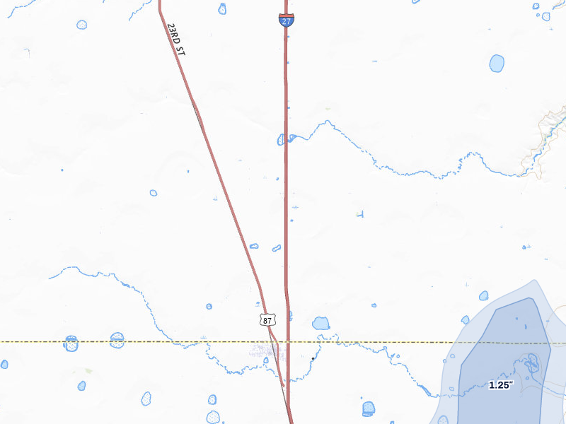 NEXRAD radar-signature map of the hail storm over Happy, TX on Jun 30, 2026