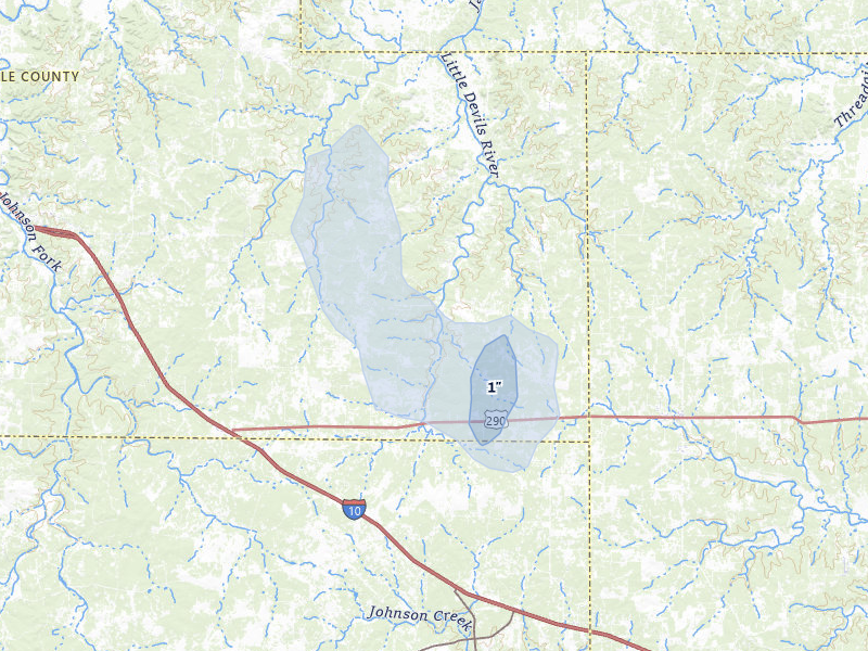NEXRAD radar-signature map of the hail storm over Harper, TX on Jun 2, 2026