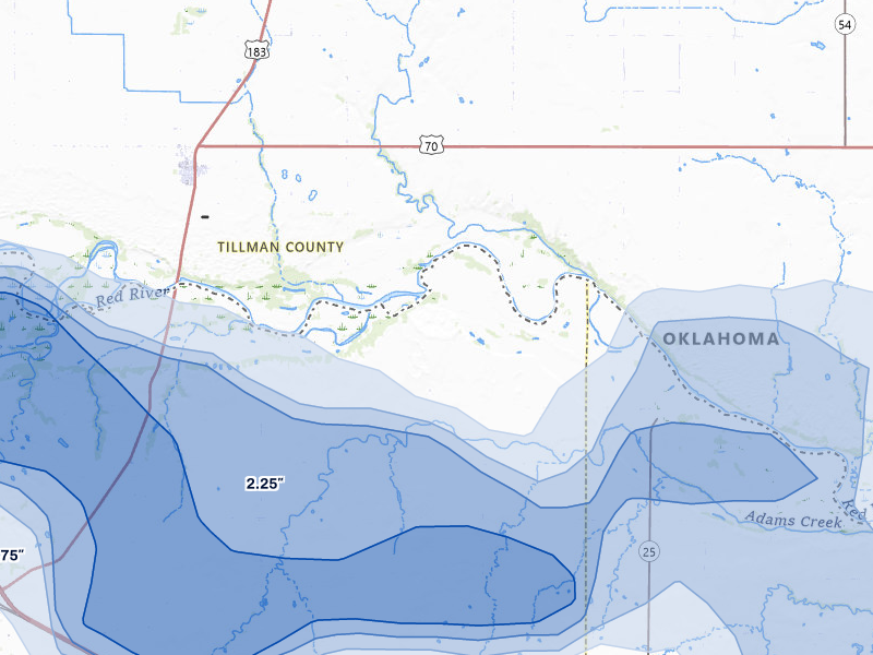 NEXRAD radar-signature map of the hail storm over Harrold, TX on Apr 1, 2026