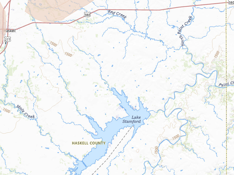 Radar-estimated hail-size map of the storm over Haskell, TX on Jul 5, 2026