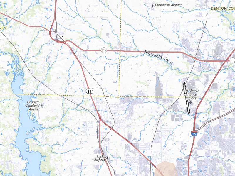 Radar-estimated hail-size map of the storm over Haslet, TX on Jul 6, 2026