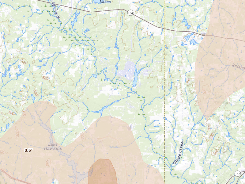 Radar-estimated hail-size map of the storm over Hawkins, TX on May 22, 2026