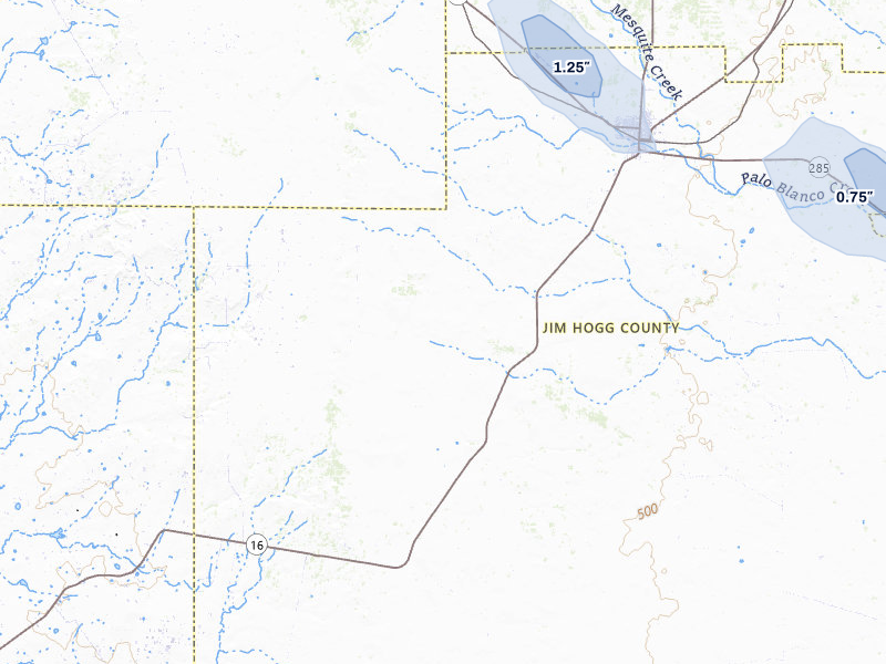 NEXRAD radar-signature map of the hail storm over Hebbronville, TX on Jul 7, 2026