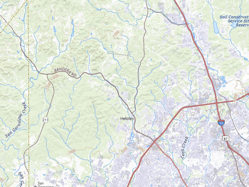 Radar-estimated hail-size map of the storm over Helotes, TX on Mar 7, 2026