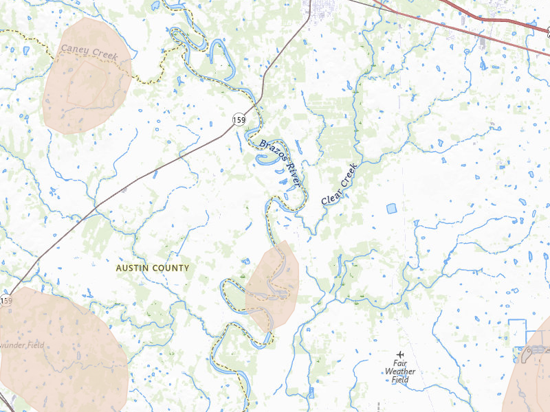 Radar-estimated hail-size map of the storm over Hempstead, TX on Aug 28, 2026