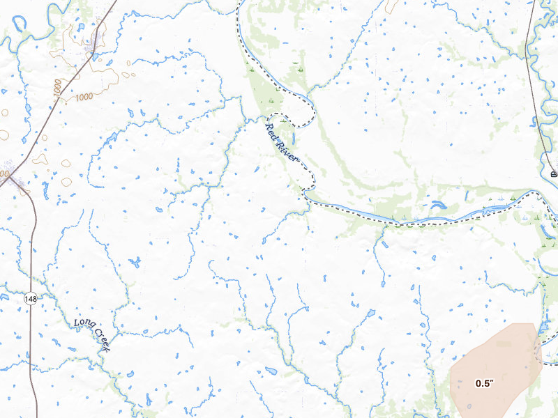 Radar-estimated hail-size map of the storm over Henrietta, TX on Mar 6, 2026