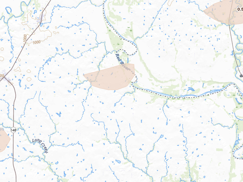 Radar-estimated hail-size map of the storm over Henrietta, TX on Apr 28, 2026