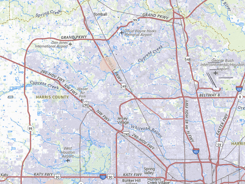 Radar-estimated hail-size map of the storm over Houston, TX on May 9, 2026