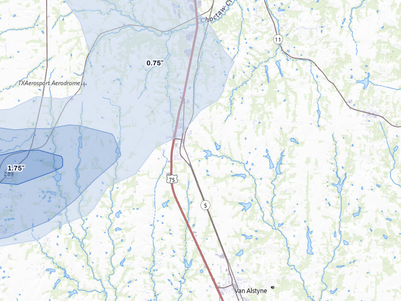 NEXRAD radar-signature map of the hail storm over Howe, TX on Mar 4, 2026