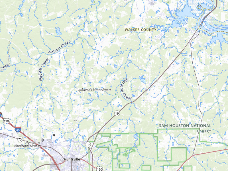 Radar-estimated hail-size map of the storm over Huntsville, TX on May 22, 2026