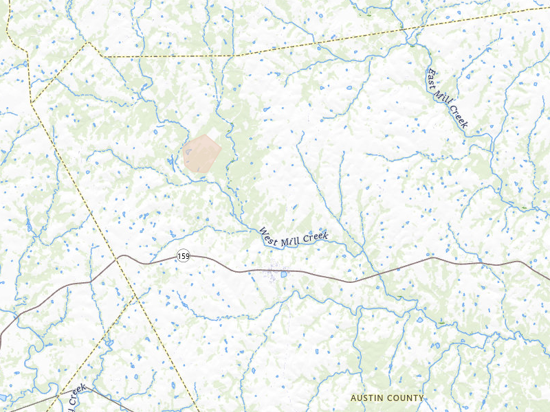 Radar-estimated hail-size map of the storm over Industry, TX on May 9, 2026