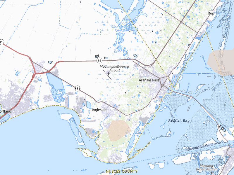 Radar-estimated hail-size map of the storm over Ingleside, TX on May 10, 2026
