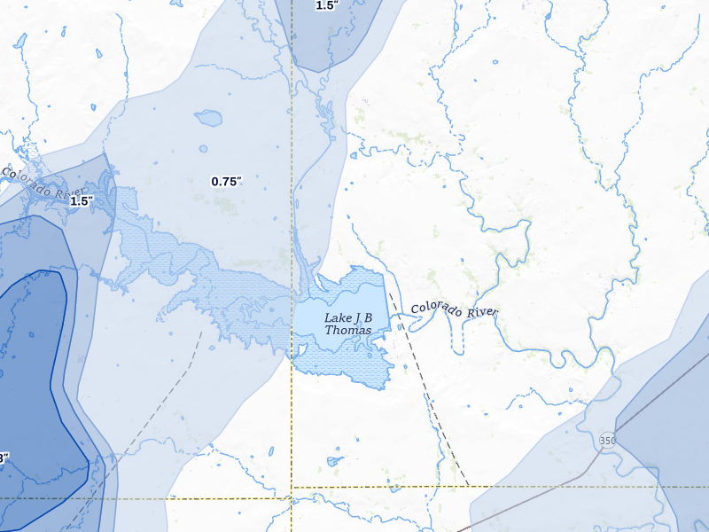 NEXRAD radar-signature map of the hail storm over Ira, TX on May 10, 2026