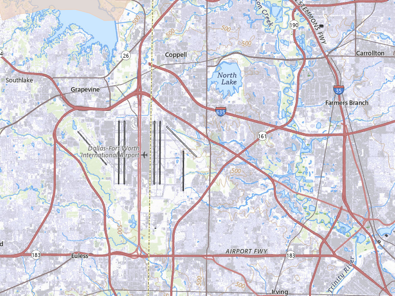 Radar-estimated hail-size map of the storm over Irving, TX on Mar 4, 2026