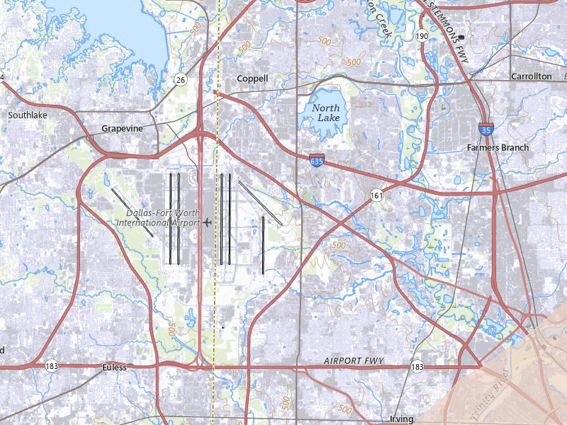 Radar-estimated hail-size map of the storm over Irving, TX on Apr 27, 2026