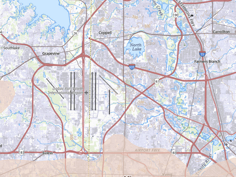 Radar-estimated hail-size map of the storm over Irving, TX on May 24, 2026