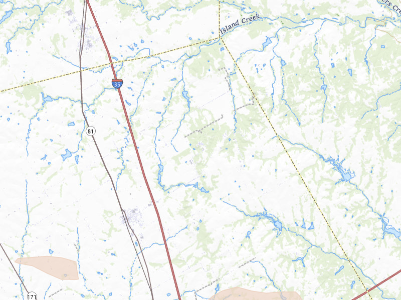 Radar-estimated hail-size map of the storm over Itasca, TX on Apr 29, 2026