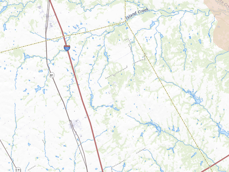 Radar-estimated hail-size map of the storm over Itasca, TX on Jun 6, 2026