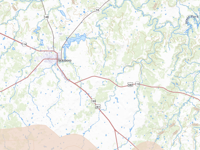 Radar-estimated hail-size map of the storm over Jacksboro, TX on May 10, 2026