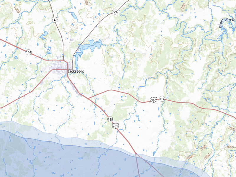 NEXRAD radar-signature map of the hail storm over Jacksboro, TX on May 10, 2026