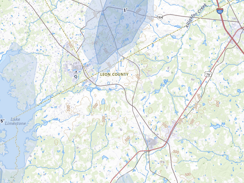 NEXRAD radar-signature map of the hail over Jewett, TX