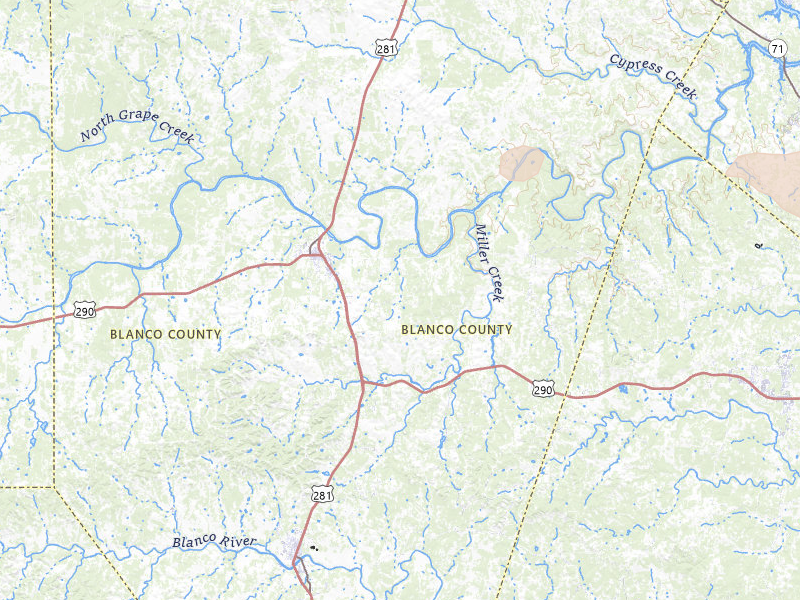 Radar-estimated hail-size map of the storm over Johnson City, TX on Apr 30, 2026