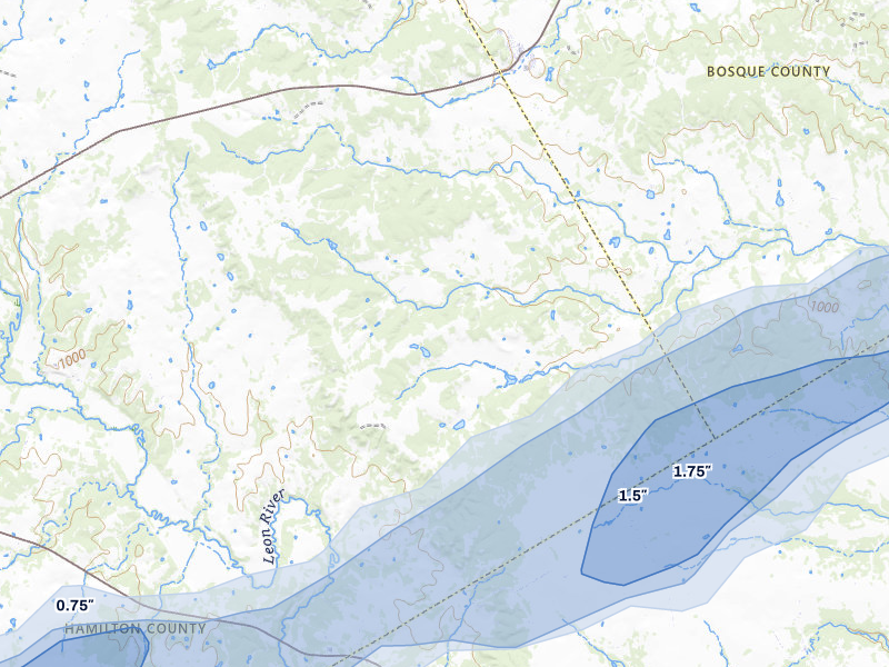 NEXRAD radar-signature map of the hail storm over Jonesboro, TX on Jan 9, 2026