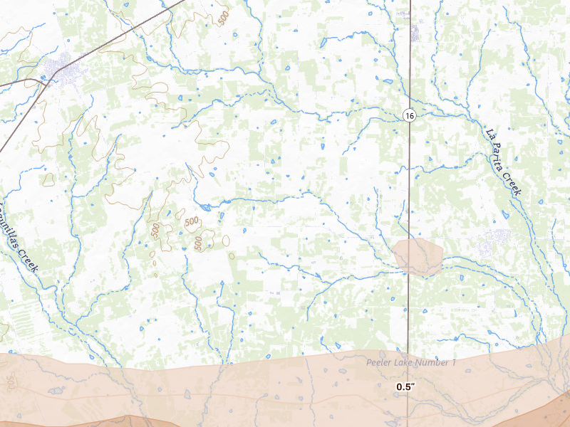Radar-estimated hail-size map of the storm over Jourdanton, TX on Apr 30, 2026