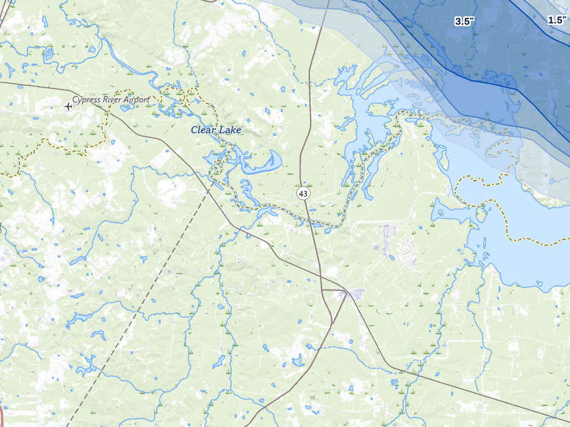 NEXRAD radar-signature map of the hail over Karnack, TX