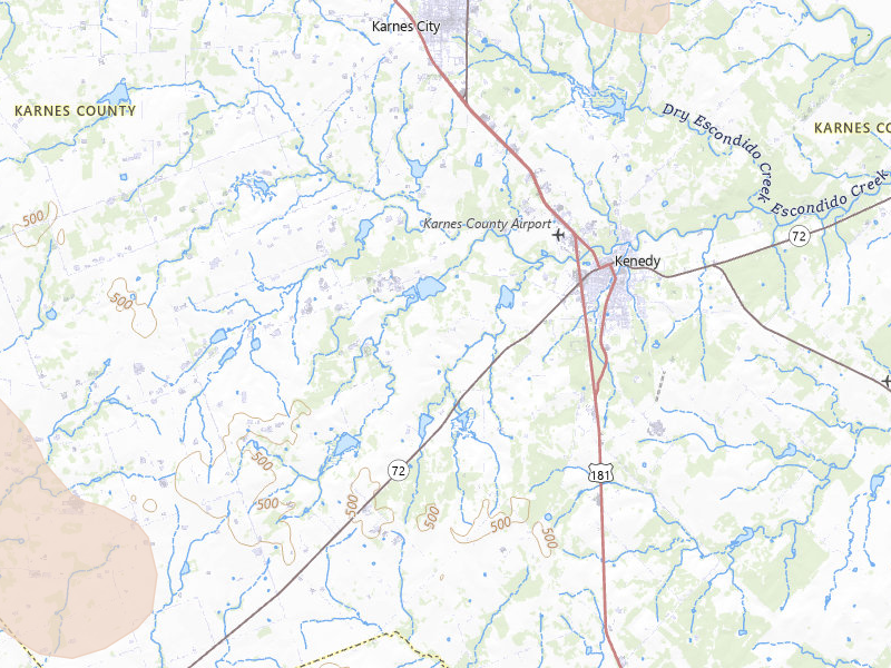 Radar-estimated hail-size map of the storm over Kenedy, TX on May 23, 2026