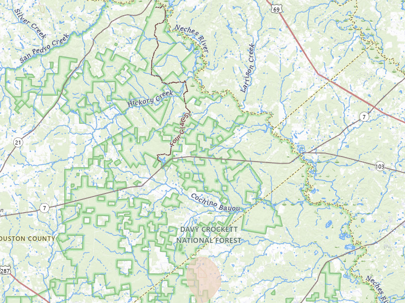 Radar-estimated hail-size map of the storm over Kennard, TX on Jul 5, 2026