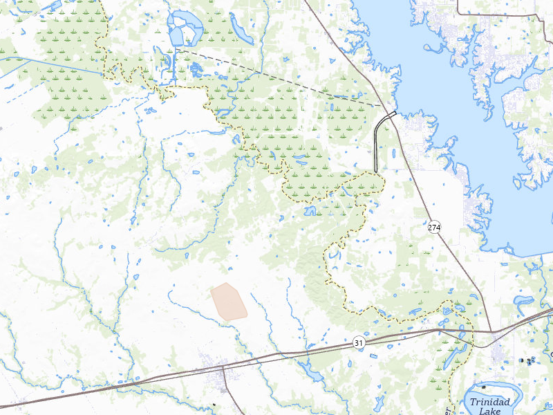 Radar-estimated hail-size map of the storm over Kerens, TX on May 24, 2026