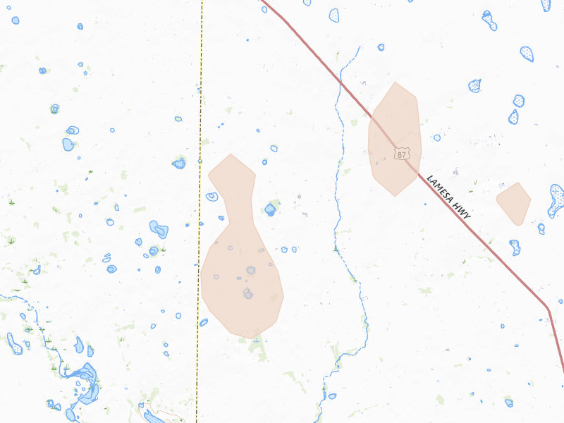 Radar-estimated hail-size map of the storm over Knott, TX on May 20, 2026