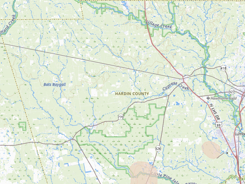 Radar-estimated hail-size map of the storm over Kountze, TX on May 9, 2026