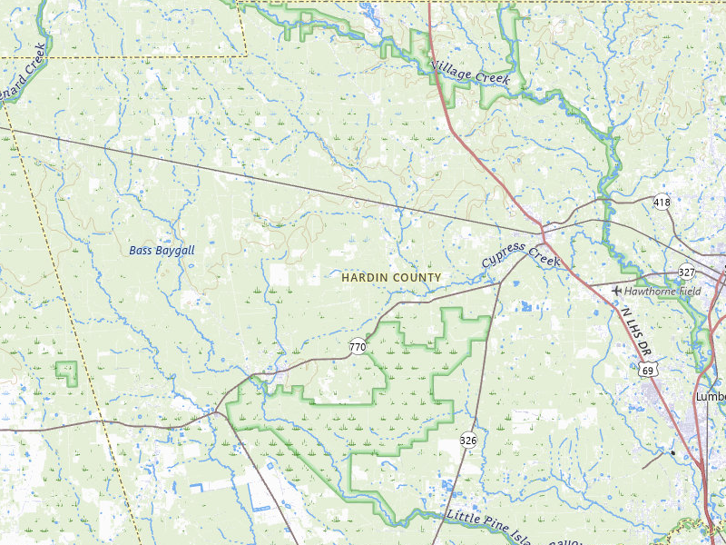 Radar-estimated hail-size map of the storm over Kountze, TX on Jul 1, 2026