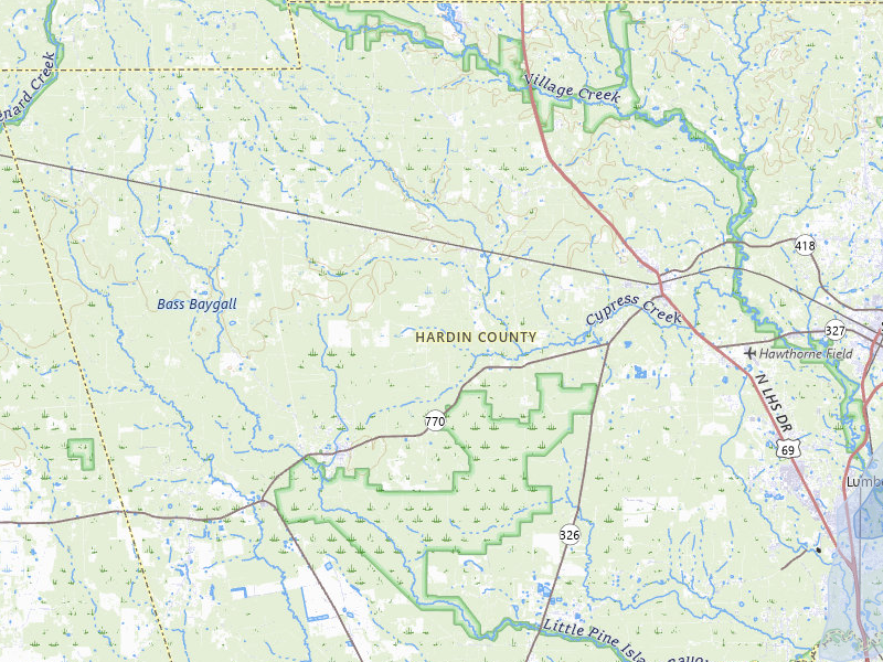 NEXRAD radar-signature map of the hail storm over Kountze, TX on Jul 5, 2026