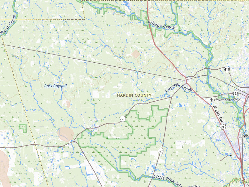 Radar-estimated hail-size map of the storm over Kountze, TX on Jul 7, 2026