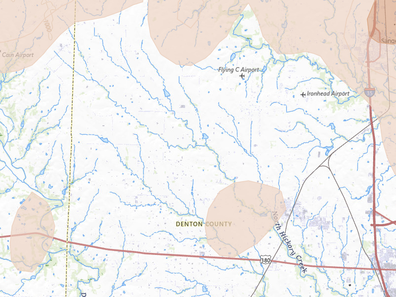 Radar-estimated hail-size map of the storm over Krum, TX on May 19, 2026