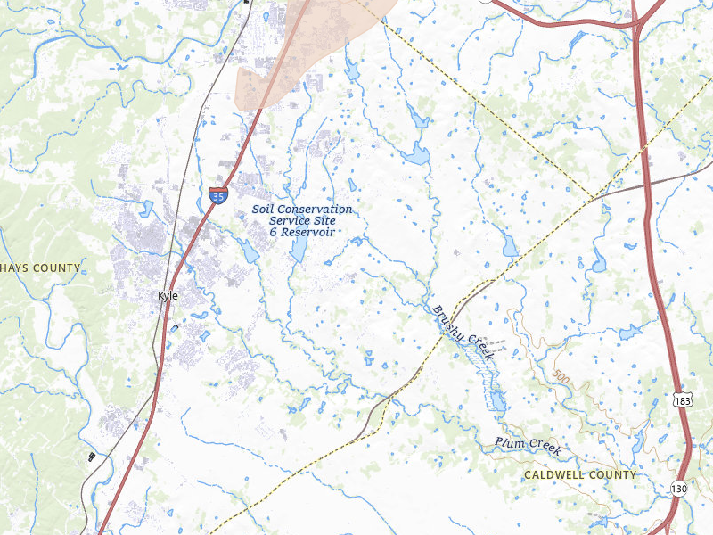 Radar-estimated hail-size map of the storm over Kyle, TX on May 9, 2026