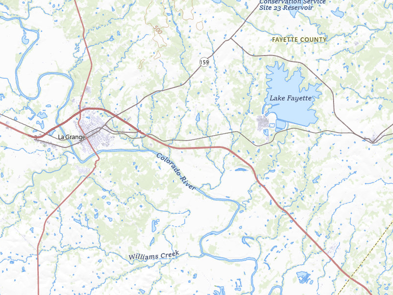 Radar-estimated hail-size map of the storm over La Grange, TX on May 10, 2026