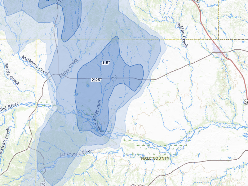 NEXRAD radar-signature map of the hail storm over Lakeview, TX on Jun 30, 2026