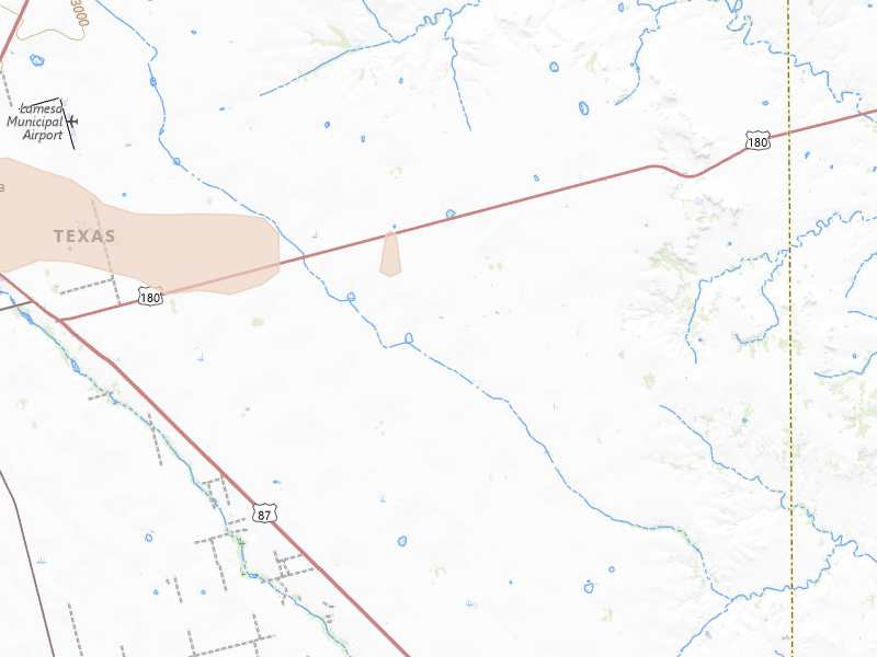 Radar-estimated hail-size map of the storm over Lamesa, TX on May 19, 2026